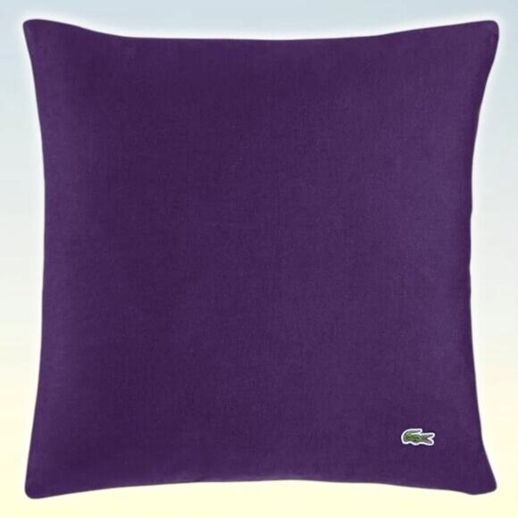 NWT LACOSTE Miami 100% Linen Decorative Pillow 18" x 18" In Purple Gothic Grape - Picture 1 of 6